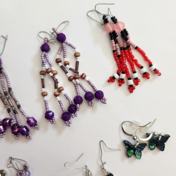 Native American Beaded Earrings - 6 Pairs Plus Bonus - Picture 4 of 7